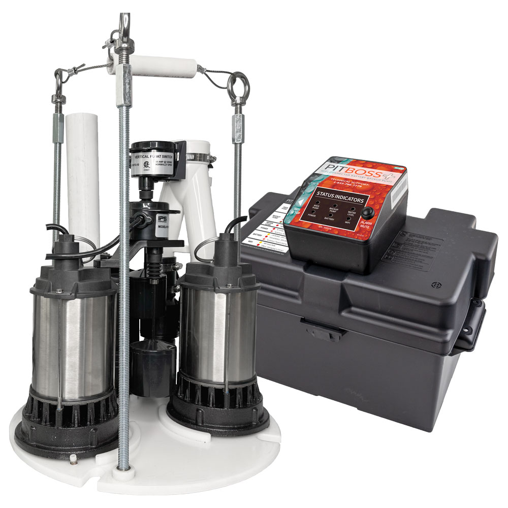 Triple sump pump backup system
